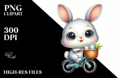 Easter Bunny Egg Flower, Clipart |T-shirt, Mug PNG Product Image 7