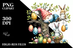 Easter Gnome Sleeping On a Tree Clipart |T-shirt, Mug PNG Product Image 8