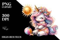 Cute Baby Unicorn Beachwear from Golden Sun | Clipart Product Image 1