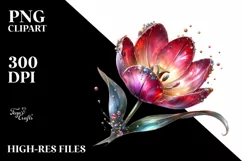 Glass Tulip with Metallic Insertions | Watercolor Splash Product Image 1