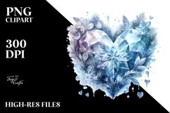 Watercolor Heart Made of Ice PNG Product Image 2