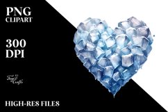 Watercolor Heart Made of Ice PNG Product Image 2