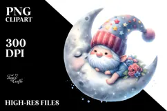 Sublimation Cute Baby Gnome on the Moon Product Image 2