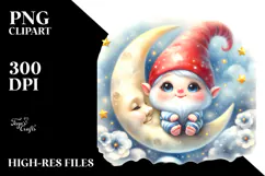 Sublimation Cute Baby Gnome on the Moon Product Image 2