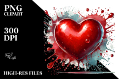 Glossy Red Heart PNG Product Image 2