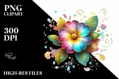 Watercolor Luxury Flower Love Splash Clipart Product Image 3