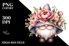 Gnome with Big Hat Watercolor PNG Product Image 2