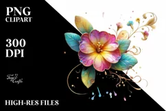 Watercolor Luxury Flower Love Splash Clipart Product Image 3