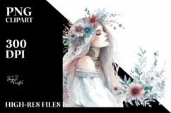 Washed Watercolor Boho Fairy, High-Res PNG Product Image 1