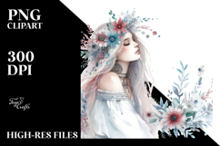 Washed Watercolor Boho Fairy, High-Res PNG Product Image 2