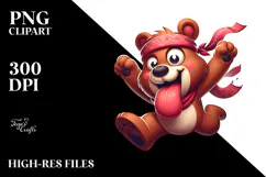 Cute Cartoon Bear with Bandana, Transparent PNG Product Image 2