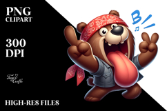 Happy Cartoon Bear with Bandana PNG Product Image 1