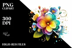 Watercolor Luxury Flower Love Splash Clipart Product Image 3