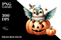 Cute Baby Hummingbird Halloween PNG Product Image 2