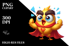 Cute Cartoon Bird with Superhero Cape, Transparent PNG Product Image 2