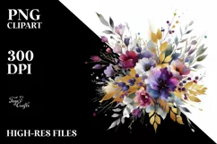 Majestic Violet Bouquet with Gold Foil Product Image 3