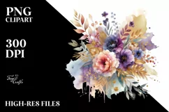 Majestic Violet Bouquet with Gold Foil Product Image 3
