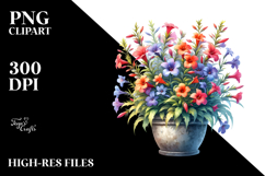 Vibrant Lobelia Pot Clipart Product Image 2