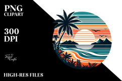 Retro Tropical Island Sunset, 20 oz Tumbler Product Image 2