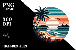 Retro Tropical Island Sunset, 20 oz Tumbler Product Image 2