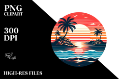 Retro Tropical Island Sunset, 20 oz Tumbler Product Image 2