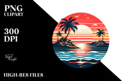 Retro Tropical Island Sunset, 20 oz Tumbler Product Image 2