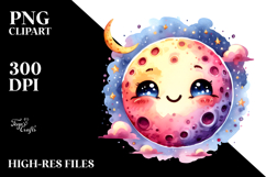 Funny Moon Summer Sticker Clipart Product Image 2