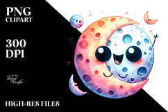 Funny Moon Summer Sticker Clipart Product Image 2
