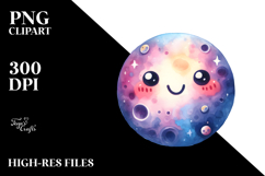 Funny Moon Summer Sticker Clipart Product Image 2