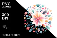 Colorful Boho Flower Digital Painting PNG Product Image 2