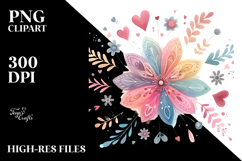Colorful Boho Flower Digital Painting PNG Product Image 2
