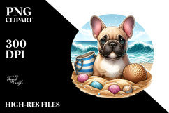 French Bulldog Surf and Shell Clipart Product Image 2