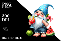 Whimsical Gnome Drinking a Cocktail PNG Product Image 2