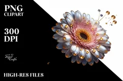 Shiny Gerbera Golden Watercolor Product Image 3