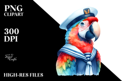 Wimsical Macaw Sailor Suit PNG Product Image 2