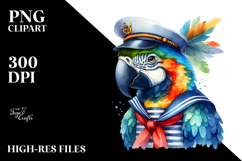Wimsical Macaw Sailor Suit PNG Product Image 2