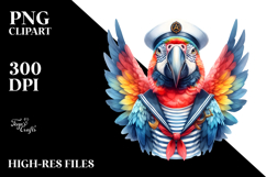 Wimsical Macaw Sailor Suit PNG Product Image 2
