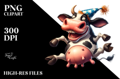 Exaggerated Cartoon Cow Watercolor Product Image 2