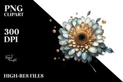 Shiny Gerbera Golden Watercolor Product Image 2