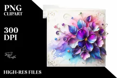 Watercolor Luxury Flower Love Splash Clipart Product Image 3