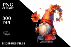 Washed Vibrant Autumn Gnome PNG Product Image 3