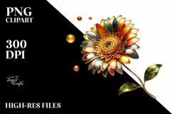 Shiny Gerbera Golden Watercolor Product Image 1