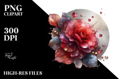 Abstract Shiny Begonia Material Round Watercolor Product Image 1