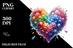 Paintbrush Style Heart, PNG Product Image 2