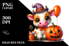 Baby Cow Halloween Pumpkin Clipart Product Image 2