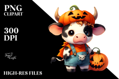 Baby Cow Halloween Pumpkin Clipart Product Image 2