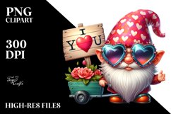 Detailed Gnome with Heart Sunglasses PNG Product Image 2