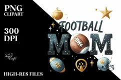 Football MOM Glitter Text | Sublimation | Clipart Product Image 1