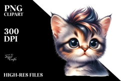 Cute Baby Kitten with Cool Haircut, Transparent PNG Product Image 2