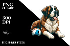 Saint Bernard Surf and Ball Clipart Product Image 2